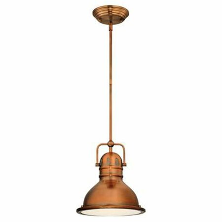 BRILLIANTBULB One-Light LED Mini Pendant Washed Copper with Frosted Prismatic Lens BR2689960